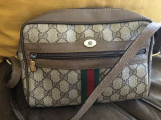 Gucci Web Crossbody Shoulder Bag Purse Vintage 100 Authentic