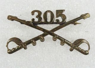 Army Collar Pin: 305th Cavalry Regiment Officer - 1920/30 