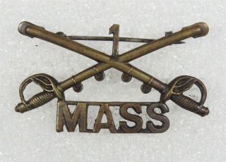 Army Collar Pin: 1st Cavalry Sqdn,  Massachusetts Ng Officer - Early 1920 