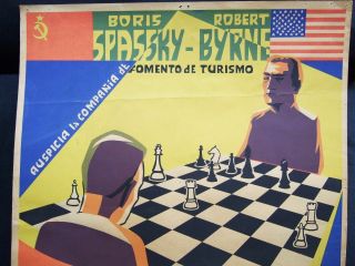 1974 Vintage Chess Poster Boris Spassky VS.  Robert Byrne in Puerto Rico 3