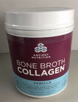Ancient Nutrition Bone Broth Collagen Powder 18.  2oz (1.  14lbs) 517g Vanilla