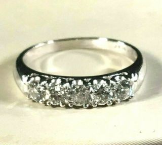 Antique Platinum Ring With 5 Mine Cut Diamonds, .  50 Ct Tw,  Size 6,  3.  5 Grams