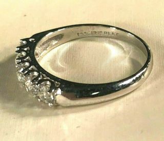 antique platinum ring with 5 mine cut diamonds, .  50 ct tw,  size 6,  3.  5 grams 2