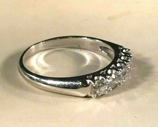 antique platinum ring with 5 mine cut diamonds, .  50 ct tw,  size 6,  3.  5 grams 4