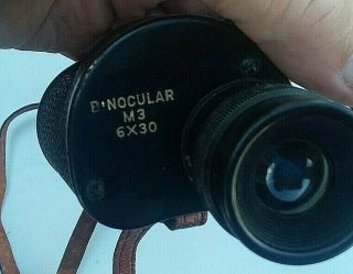 WW 2 US ARMY M 3 BINOCULARS,  6 X 30 WESTINGHOUSE 1944 DATE WITH CASE 3