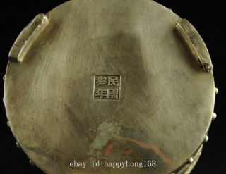 Tibetan Handmade Copper plated silver statue Magpie birdcage /minguo mark Af01E 5