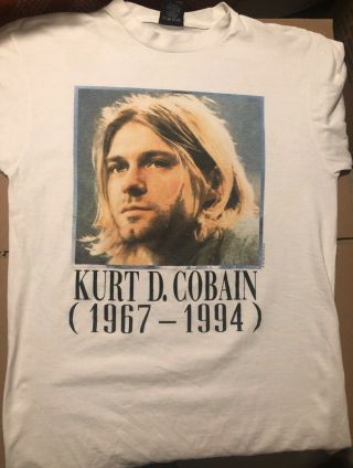 Rare Vintage Authentic Nirvana Memorial L Giant Brand T Shirt 90 