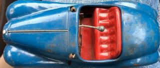 Vintage German Schuco Examico 4001 Blue Wind Up Toy No Key Or Windshield