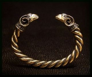 Ancient Scythia Style Solid Bronze Ram Heads Handmade Bracelet 5