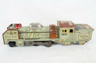Vintage Antique Lithograph Tin Toy Train An C - 5401 Silver Arrow Pacific Mountain