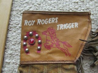 Vintage Roy Rogers Gloves and Trigger Gauntlet suede leather gloves w fringes 3