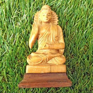 Carved Boxwood Buddha - Chinese Cultural Revolution? Wooden Carving 5