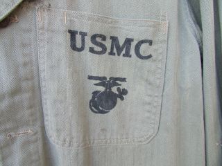 U.  S.  Marine Corps WWII utility Jacket.  with Metal Buttons in. 2