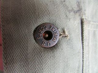 U.  S.  Marine Corps WWII utility Jacket.  with Metal Buttons in. 3