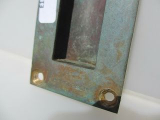 Vintage Brass Sliding Door Handle Pull Old Factory Drawer Antique Henderson - £6ea 4
