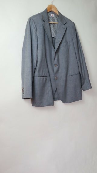 Luigi Borrelli Luxury Vintage Grey Wool Sport Coat Blazer Jacket 54 R