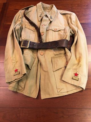 Spanish Civil War Officers Tunic Authentic Franco Republican Jacket And Belt