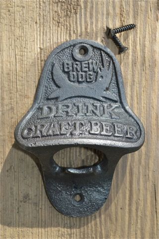 Vintage Style Cast Iron Brew Dog Bottle Opener Drink Craft Beer Wall Mounted