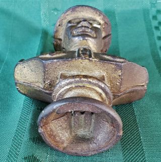 Vintage Antique Cast Iron Metal Theodore Teddy Roosevelt Bust Coin Still Bank 6