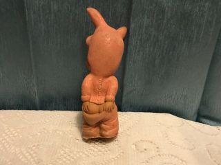 Vintage 1956 Dreamland Girl Child Pink Bunny suit Bare Butt Squeaker Toy Rubber 6