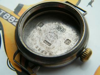 Vintage Rolex 1918 Trench Watch Wilsdorf & Davis Gents 35mm Sterling Silver Case