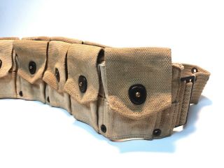 WW2 Military M - 1 Garand Ammo Cartridge Belt 10 Pocket Pouch WWll 2
