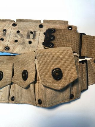 WW2 Military M - 1 Garand Ammo Cartridge Belt 10 Pocket Pouch WWll 6