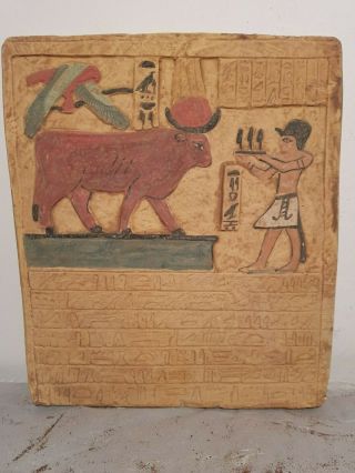 Rare Antique Ancient Egyptian Stela King Amenhotep God Hathor Horus1427–1401bc