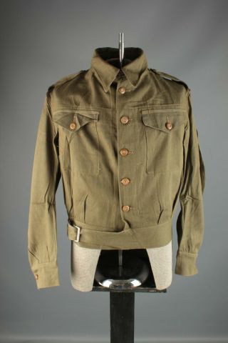 Nos 1946 Post Wwii British Army Overalls Denim Blouse Jacket Uk 9 40s Ww2 6934