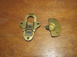 Vintage Eagle Lock Co.  Brass Metal Trunk or Box Clasp Latch Lock 4