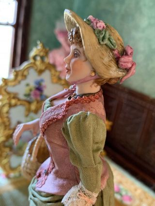 Artisan Miniature Dollhouse Stunning Porcelain Gina Bellous Victorian Doll c2011 10