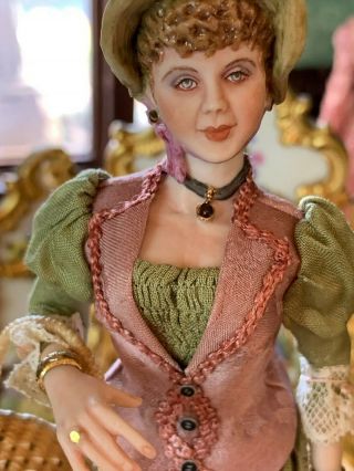 Artisan Miniature Dollhouse Stunning Porcelain Gina Bellous Victorian Doll C2011