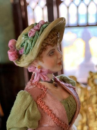 Artisan Miniature Dollhouse Stunning Porcelain Gina Bellous Victorian Doll c2011 6