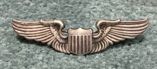 Wwii Pin Back Sterling Pilot Wings 3 Inch Beverly Craft Hallmark
