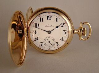 108 Years Old Hamilton " 993 " 21j 10k Gold Filled Hunter Case 16s Pocket Watch