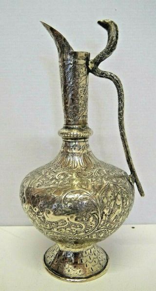 Lge.  Brass Jug/pitcher.  Snake/cobra Handle.  Persian/eastern/asian/oriental.  Freepost
