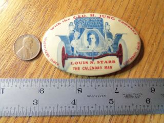 Vintage Celluloid Advertising Pocket Mirror Louis N.  Starr The Calendar Man