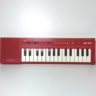 Casio Keyboard Toy Music Plastic Red Pt - 1 Vintage Old Retro
