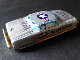 Vintage Nomura Japan Tin Litho Friction U.  S.  Air Force Car Military Soldier Toy