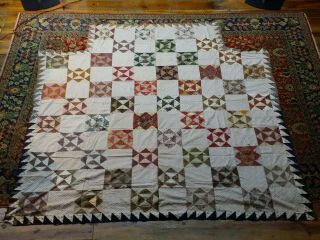 Antique C.  1830 Pieced Patchwork Quilt Top,  Full Provenance,  Barre Vermont,  83x91