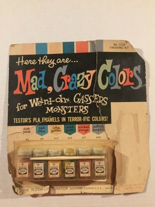 Vintage - Mad Crazy Colors Paint Set - Testors Weird - Ohs Monsters Rat Fink Aurora