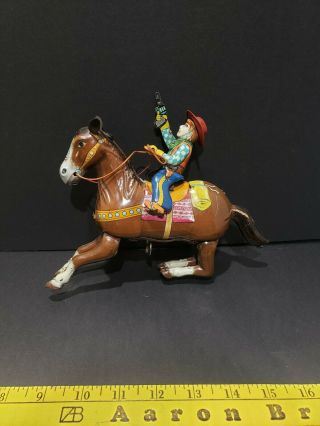 Vintage 1950/60s Cowboy On Horse Wind Up Haji Brand Japan