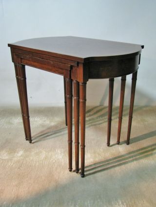 Vintage Set Of Three High - End Mahogany Nesting Tables By Baker Furniture