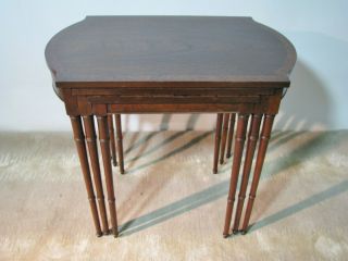 Vintage Set of Three High - End Mahogany Nesting Tables by Baker Furniture 2