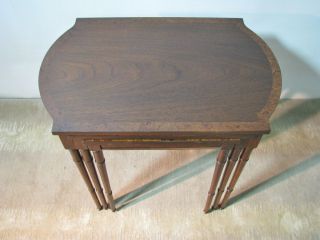 Vintage Set of Three High - End Mahogany Nesting Tables by Baker Furniture 3