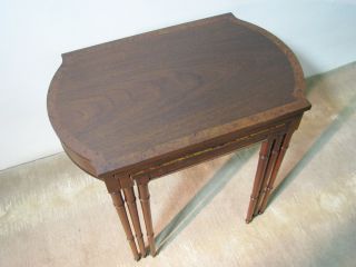 Vintage Set of Three High - End Mahogany Nesting Tables by Baker Furniture 4