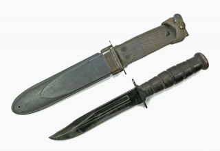 Ww2 Us Navy Camillus Ny Usn Mk2 Guard Marked Fighting Knife Mk 2 1944 Scabbard