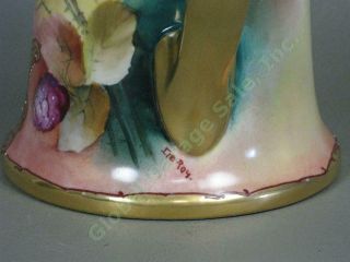 Vtg Antique WG,  Co Wm Guerin Limoges Hand Painted Signed Raspberry Tankard Mug 6