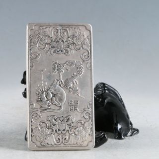Tibet Silver Hand Carved Mouse (the Twelve Zodiacal Constellatio) Pendant