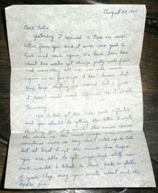 1945 WWII Letter WORLD WAR II Party HITLER ' S YACHT Handwritten TANK Eisenhower 6
